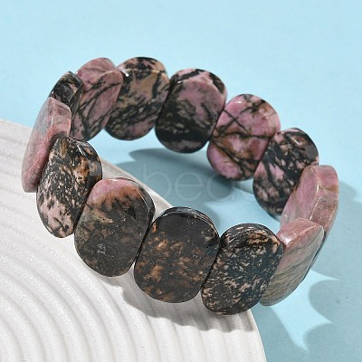 Natural Rhodonite Beads Stretch Bracelets for Women Men BJEW-I323-02F-1