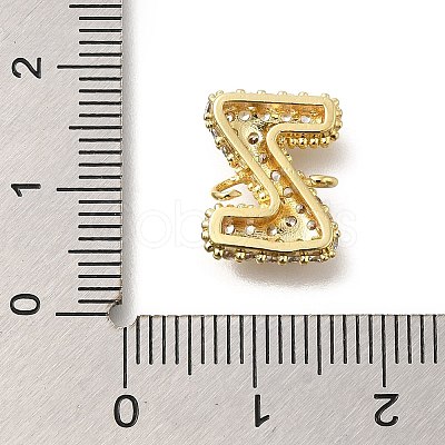 Brass Micro Pave Cubic Zirconia Letter Links KK-I717-04Z-1