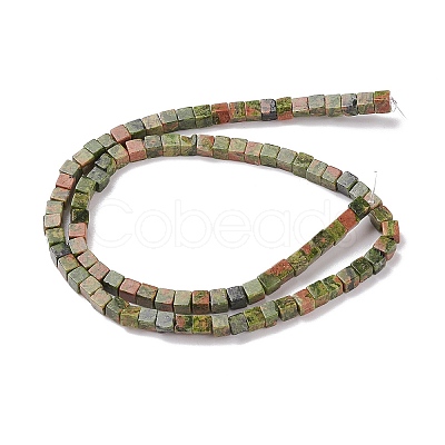 Natural Unakite Beads Strands X-G-F631-K19-1