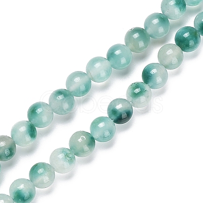 Faceted Rondelle Dyed Natural White Jade Bead Strands G-D073-01B-1