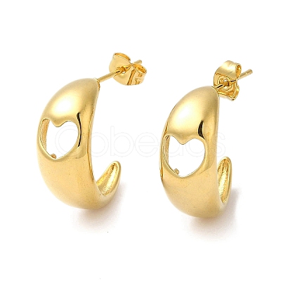 Golden 304 Stainless Steel Stud Earrings EJEW-K257-01E-G-1