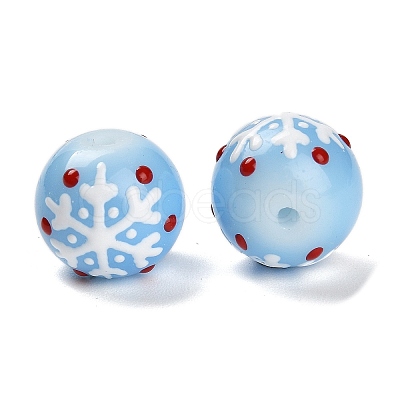 Christmas Theme Baking Paint Glass Beads LS-LAMP-I028-08-1