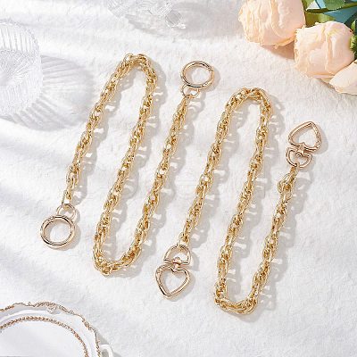 2Pcs 2 Styles Aluminium Textured Rope Chain Bag Decorative Chains FIND-JF00161-1