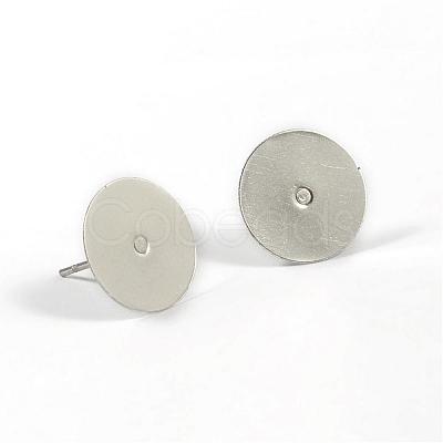 Tarnish Resistant 304 Stainless Steel Stud Earring Settings STAS-D431-22-1