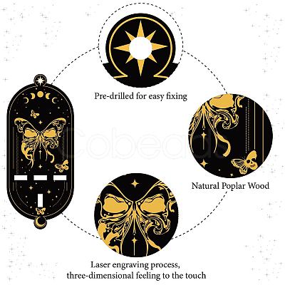 DIY Oval Poplar Wood Wall Display Stand Decorations DJEW-CN0001-19A-1