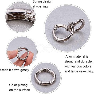 Unicraftale Ring Smooth 304 Stainless Steel Spring Gate Rings STAS-UN0007-25P-1