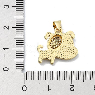 Brass Micro Pave Clear Cubic Zirconia Pendants KK-A221-25B-G-1