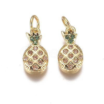 Brass Micro Pave Cubic Zirconia Charms LS-ZIRC-I038-12G-1