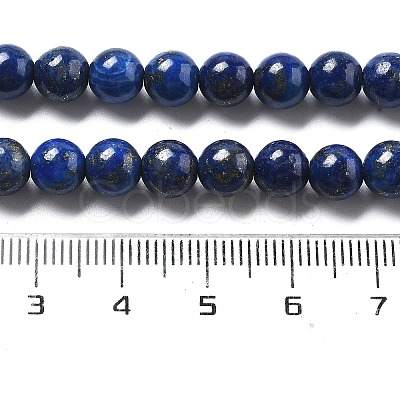 Natural Dyed Lapis Lazuli Bead Strands G-G953-04-6mm-1