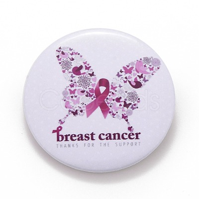 Breast Cancer Awareness Month Tinplate Brooch Pin JEWB-G016-01P-03-1