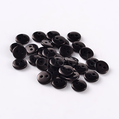 2-Hole Flat Round Resin Sewing Buttons for Costume Design BUTT-E119-14L-13-1