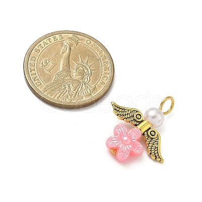 Opaque Acrylic & Tibetan Alloy Style Pendants PALLOY-JF04400-1
