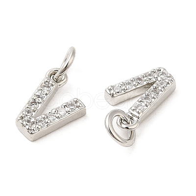 Brass Micro Pave Grade AAA Cubic Zirconia Charms ZIRC-P067-11P-V-NR-1