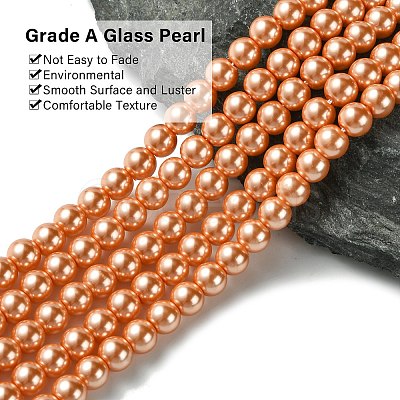 Eco-Friendly Dyed Glass Pearl Bead Strands HY-A008-6mm-RB113-1