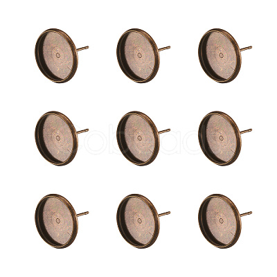 Brass Ear Studs Settings X-IFIN-Q005-AB-1
