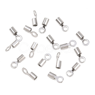 304 Stainless Steel Fold Over Crimp Cord Ends STAS-P434-05C-P-1