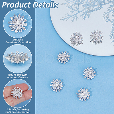 6PCS Brass Micro Pave Clear Cubic Zirconia Buttons KK-FG0001-26D-1
