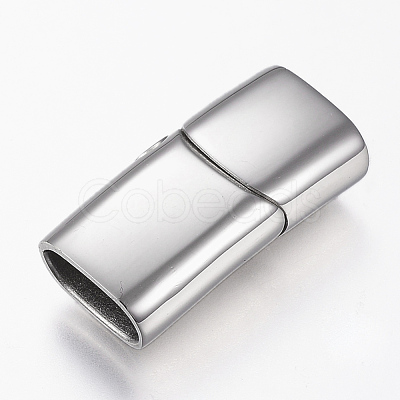 Tarnish Resistant 304 Stainless Steel Magnetic Clasps with Glue-in Ends STAS-G157-14P-14x8mm-1