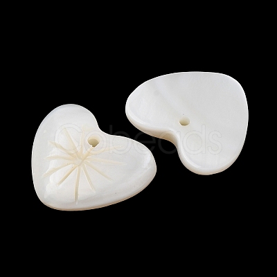 Natural Freshwater Shell Carved Pendants SHEL-K006-70A-1