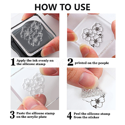 Flower Custom PVC Stamps DIY-WH0582-0047-1