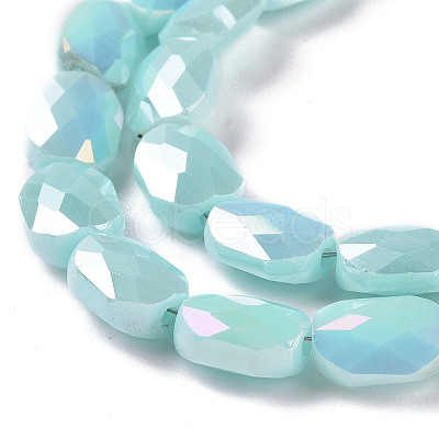 Faceted Electroplated Glass Beads Strands GLAA-G092-D05-1
