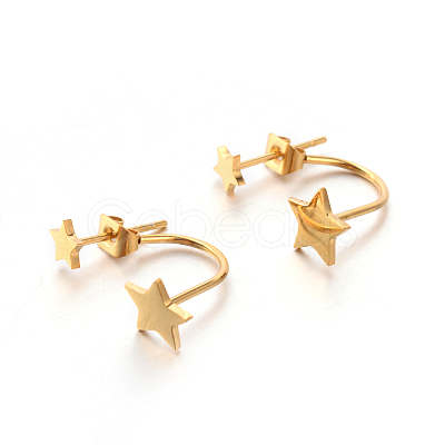 Ion Plating(IP) 304 Stainless Steel Ear Studs EJEW-P045-14G-1