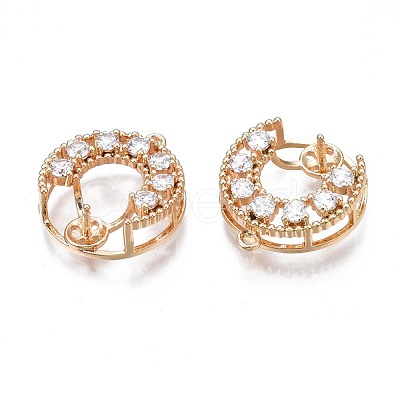Brass Micro Pave Clear Cubic Zirconia Peg Bails Pendants KK-N232-226-1