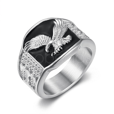304 Stainless Steel and Enamel Finger Rings for Men FS-WG4515C-07-1