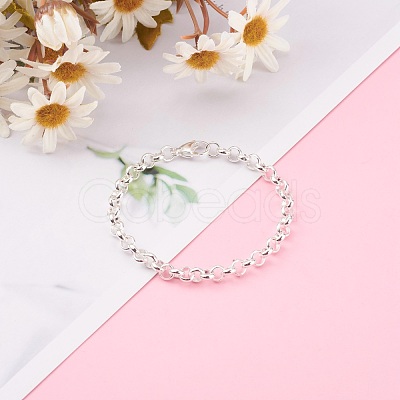 Women's 304 Stainless Steel Rolo Chain Bracelets BJEW-JB05996-01-1
