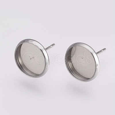 Non-Tarnish 202 Stainless Steel Stud Earring Settings STAS-I088-E-03P-1