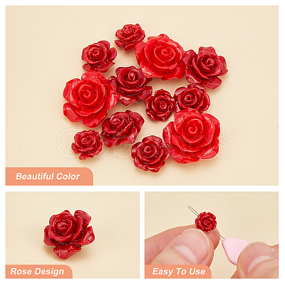 80Pcs 4 Style Dyed Synthetic Coral Beads CORA-GA0001-01-1
