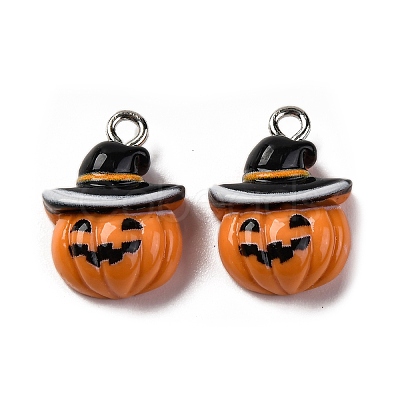 Halloween Theme Opaque Resin Pendants RESI-D075-02A-1