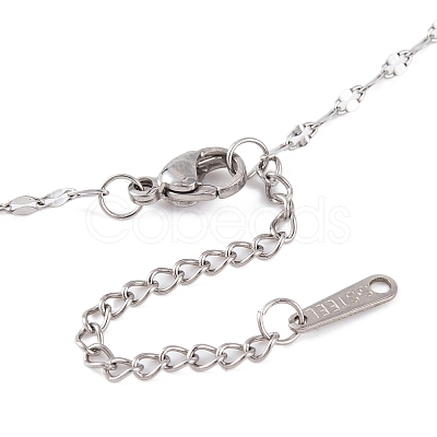 Non-Tarnish Woven Net/Web with Feather 201 Stainless Steel Boho Pendant Necklaces for Women NJEW-G087-05P-1