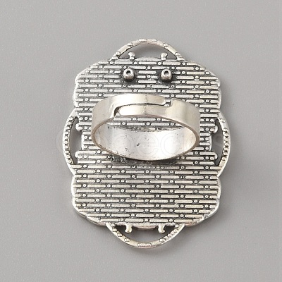 Adjustable Alloy Finger Rings Components PALLOY-WH0101-37AS-1