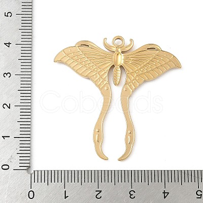 304 Stainless Steel Moth Pendants STAS-S186-08B-G-1