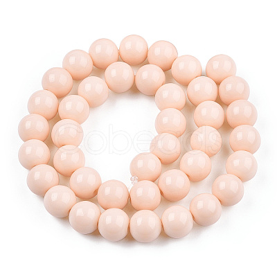 Opaque Solid Color Glass Beads Strands X-GLAA-T032-P10mm-09-1
