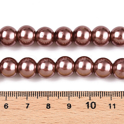 Baking Paint Pearlized Glass Pearl Round Bead Strands LS-HY-Q003-10mm-92-1