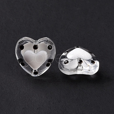 Glass Heart Beads GLAA-D005-01H-1