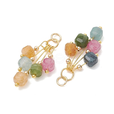 Natural Multicolor Tourmaline Pendants X-PALLOY-JF05436-1