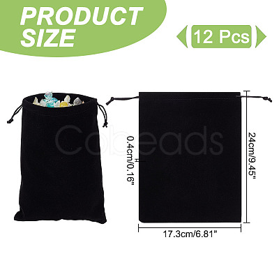 Velvet Packing Pouches Drawstring Bags ABAG-WH0046-30B-1