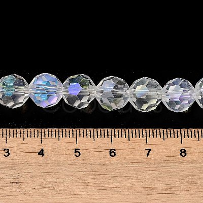 Electroplate Transparent Glass Beads Strands EGLA-A035-T10mm-L19-1