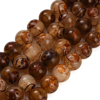 Tibetan Style dZi Beads Strands GG-CBA4812-B10-10MM-1