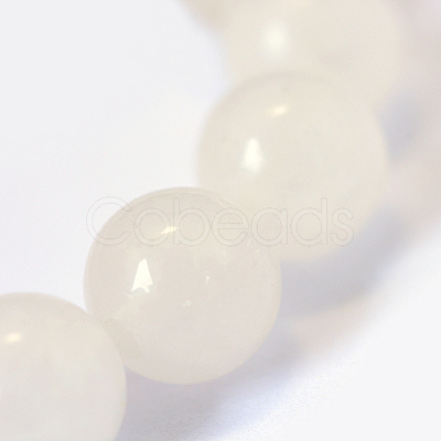 Natural White Jade Round Bead Strands G-E334-6mm-13-1