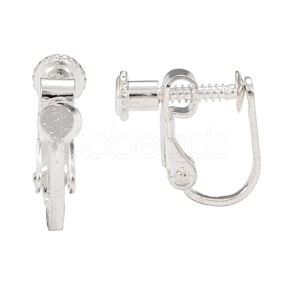 Brass Screw On Clip-on Earring Findings KK-L164-02S-1