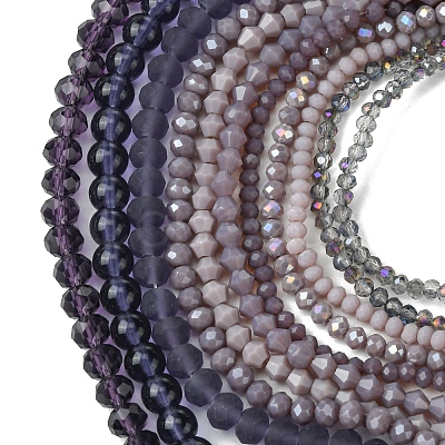 Electroplate Glass Beads Strands EGLA-FS0001-42F-1