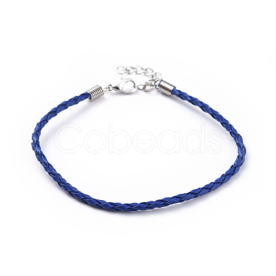 Trendy Braided Imitation Leather Bracelet Making BJEW-S076-007-1