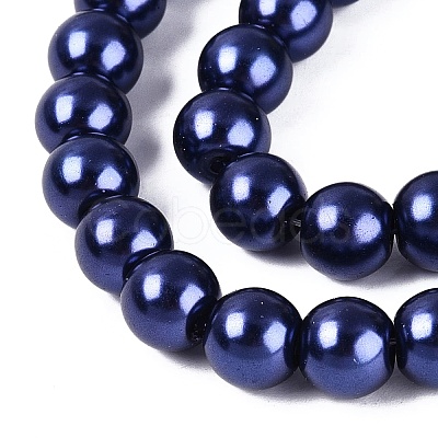 Baking Paint Pearlized Glass Pearl Round Bead Strands HY-Q330-8mm-82-1