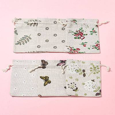 24Pcs 6 Colors Polycotton(Polyester Cotton) Packing Pouches Drawstring Bags ABAG-FS0001-12-1