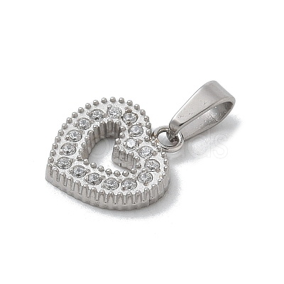 Ion Plating(IP) 304 Stainless Steel Micro Pave Cubic Zirconia Pendants STAS-Z107-06P-01-1