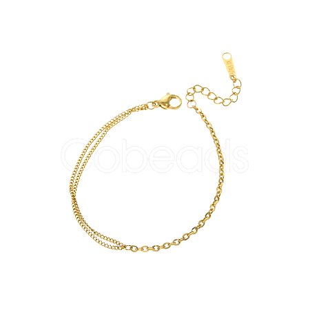 304 Stainless Steel Multi-strand Curb Chain Bracelets BJEW-A26-03-24-2-1